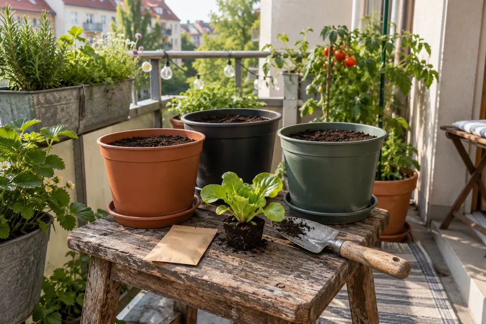 Einfache wiederverwendete Töpfe für einen günstigen Start.