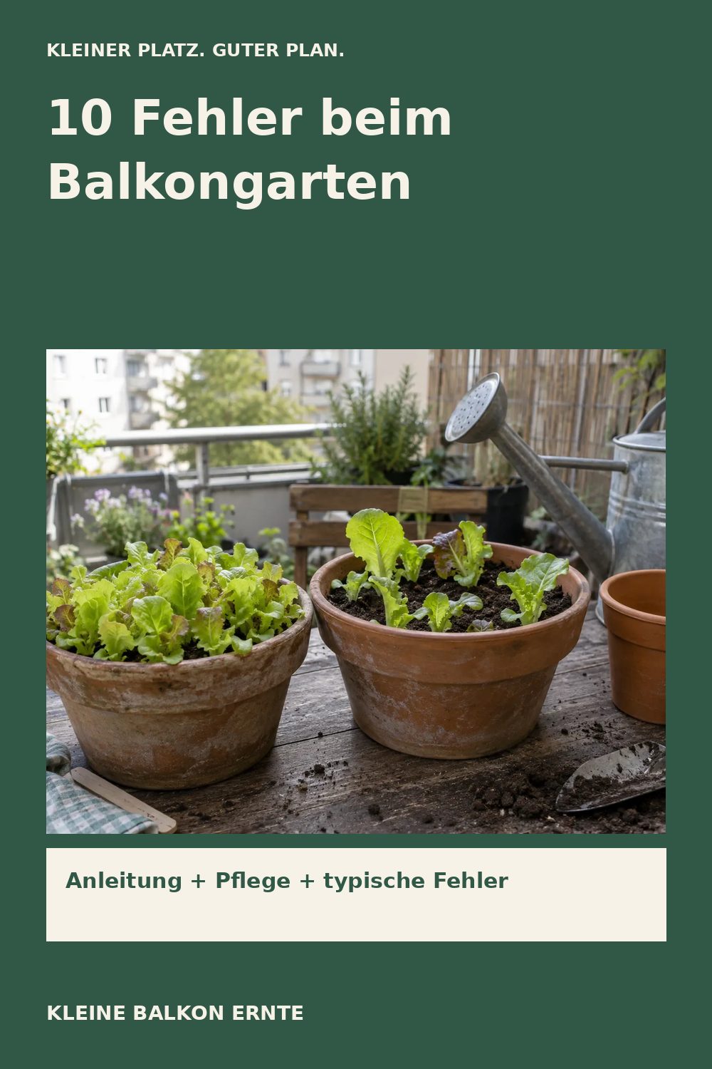 Pinterest-Grafik: Die 10 häufigsten Anfängerfehler im Balkongarten – Variante 2