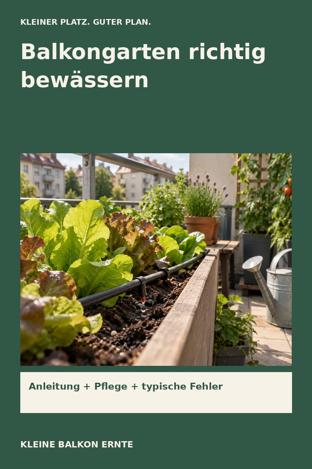 Pinterest-Grafik: Balkongarten bewässern: Systeme und einfache Lösungen – Variante 2