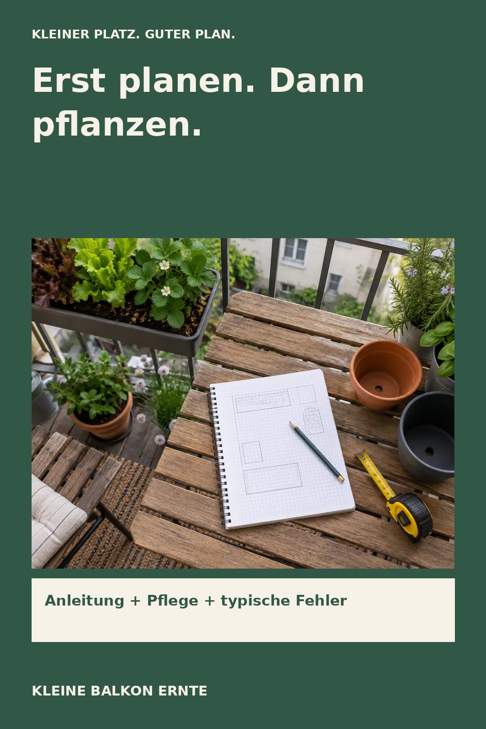 Pinterest-Grafik: Balkongarten planen: Schritt für Schritt – Variante 2