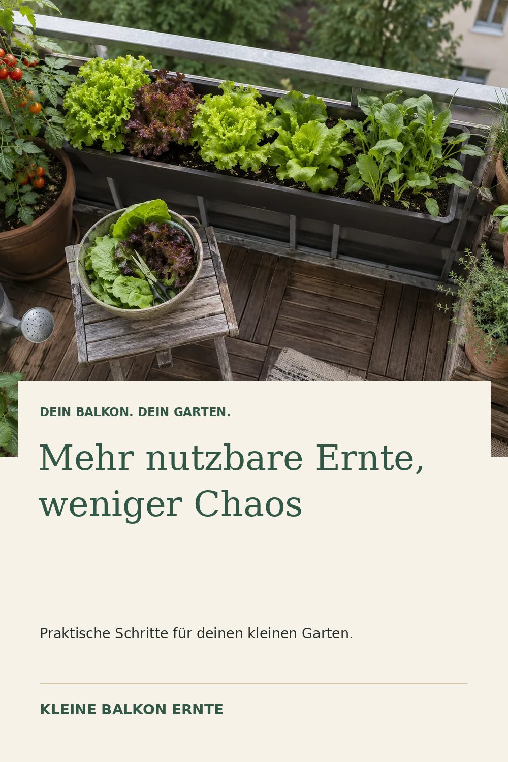 Pinterest-Grafik: So maximierst du deine Ernte auf kleiner Fläche – Variante 1