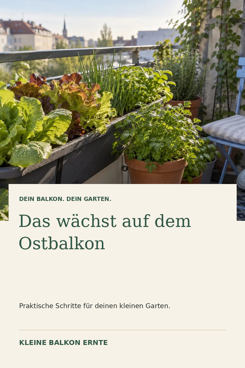 Pinterest-Grafik: Gemüse für einen Ostbalkon – Variante 1