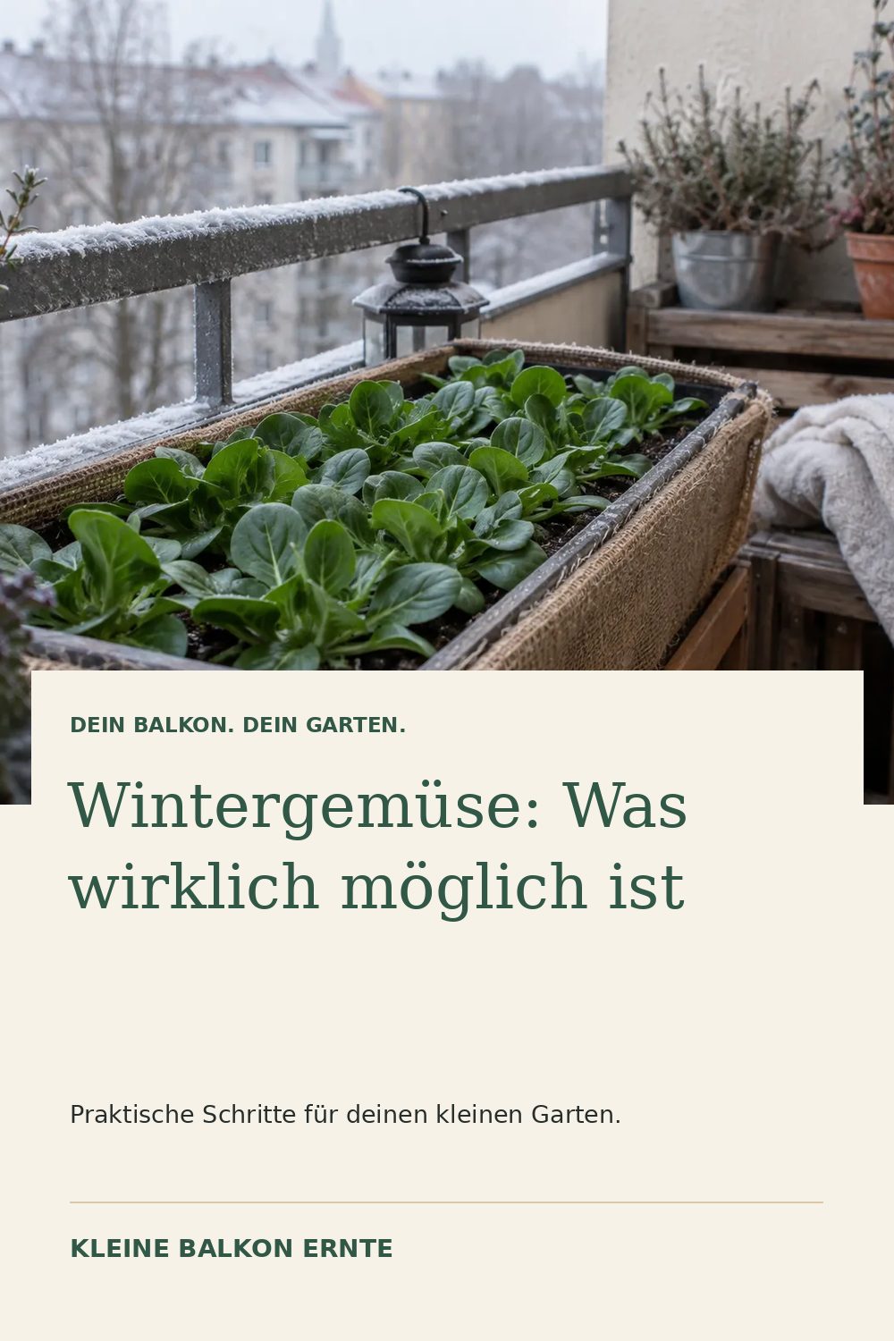 Pinterest-Grafik: Wintergemüse auf dem Balkon – Variante 1